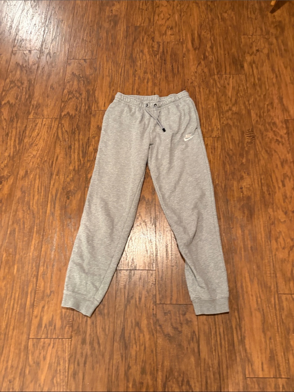 Nike Light Gray Fleece Joggers with Drawstring